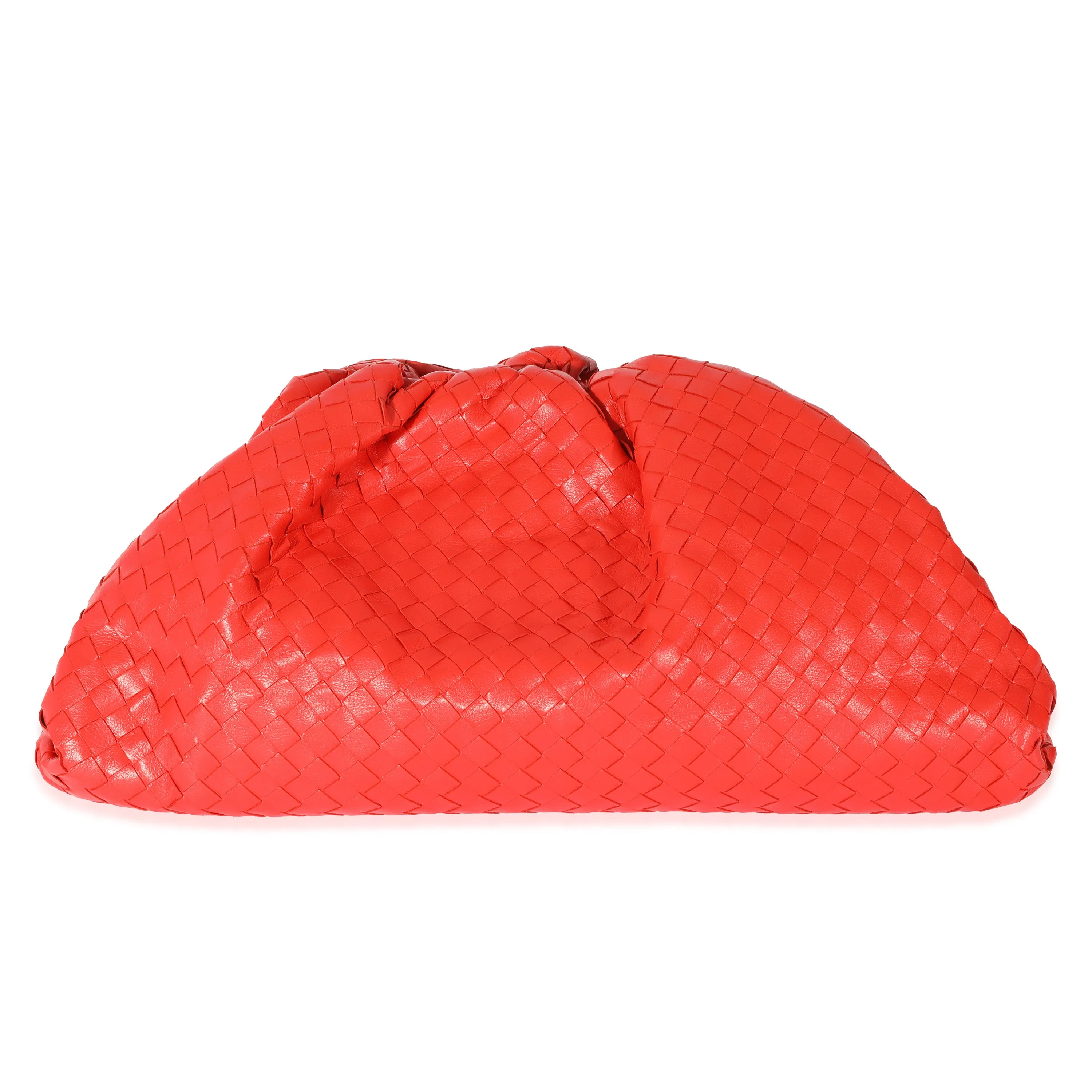 Bottega Veneta Red Intrecciato Leather Maxi The Pouch