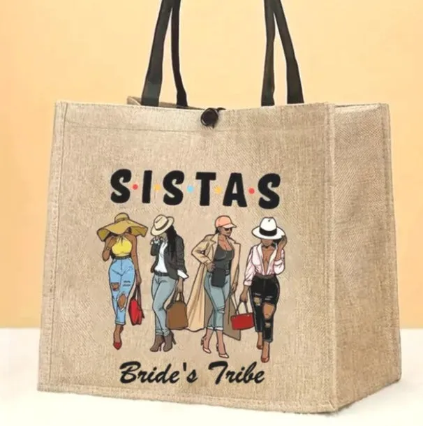 Bride's Tribe Tote l Bridal Party Personalized Gifts l Bridesmaid Canvas Tote Bag l BAG-006