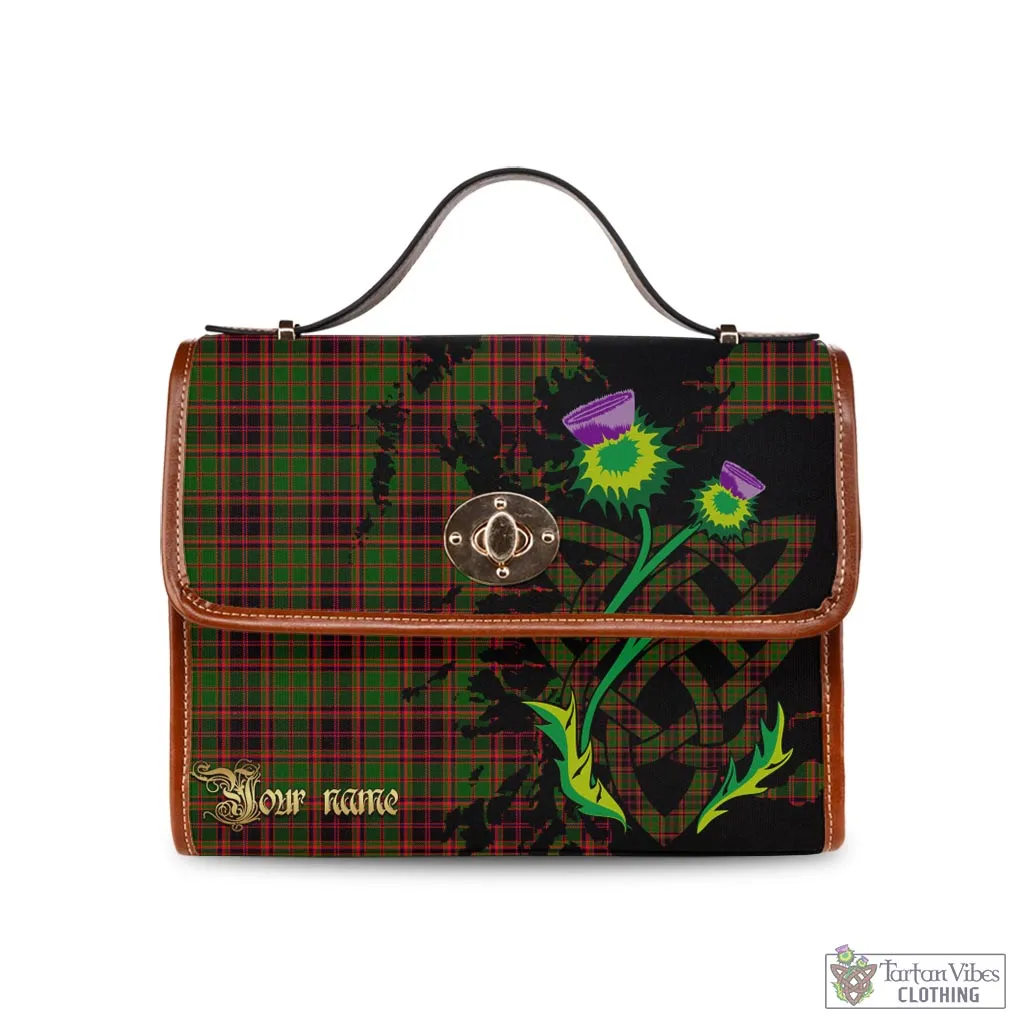 Buchan Tartan Waterproof Canvas Bag with Scotland Map and Thistle Celtic Accents