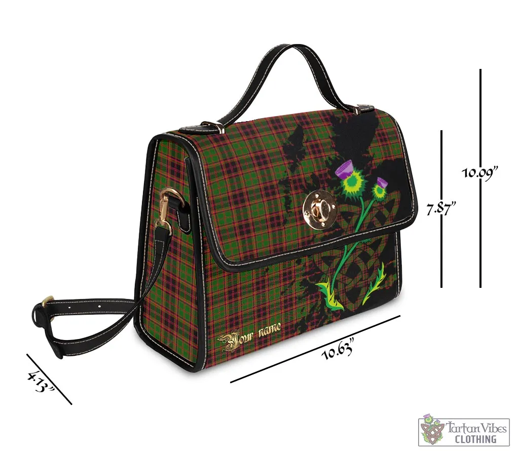 Buchan Tartan Waterproof Canvas Bag with Scotland Map and Thistle Celtic Accents