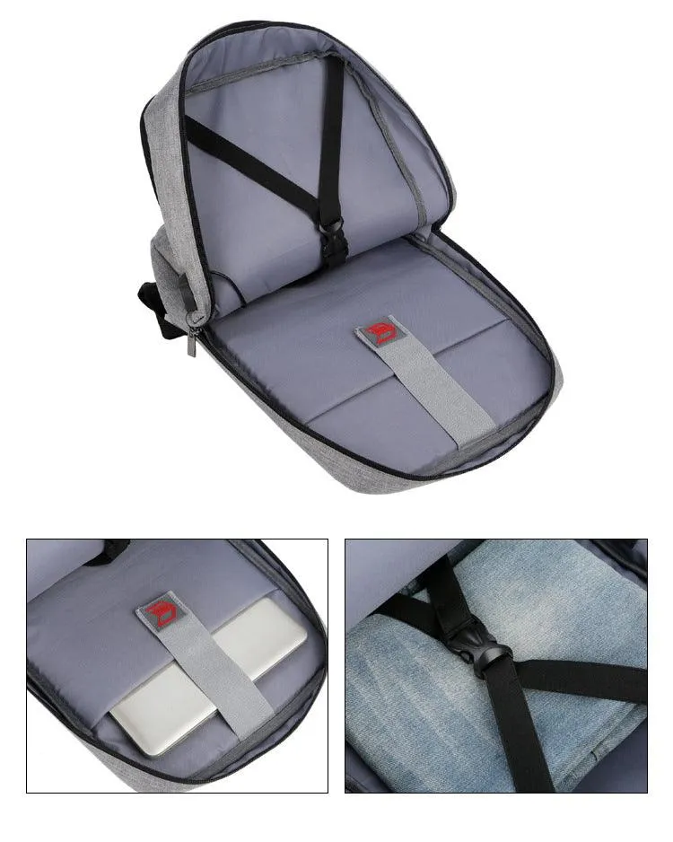 Business Oxford Waterproof Laptop Backpack-Grey