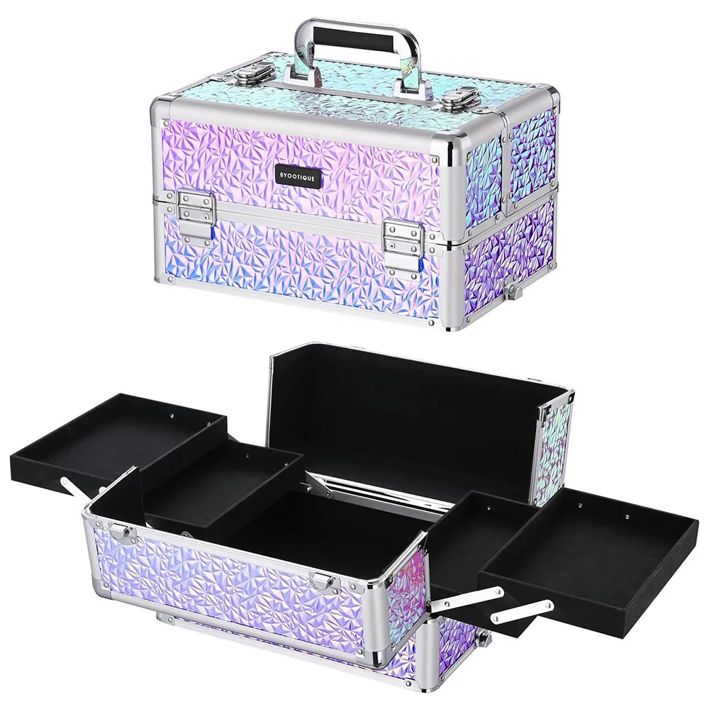 Byootique 4 in 1 Rolling Makeup Case Aluminum Keylock