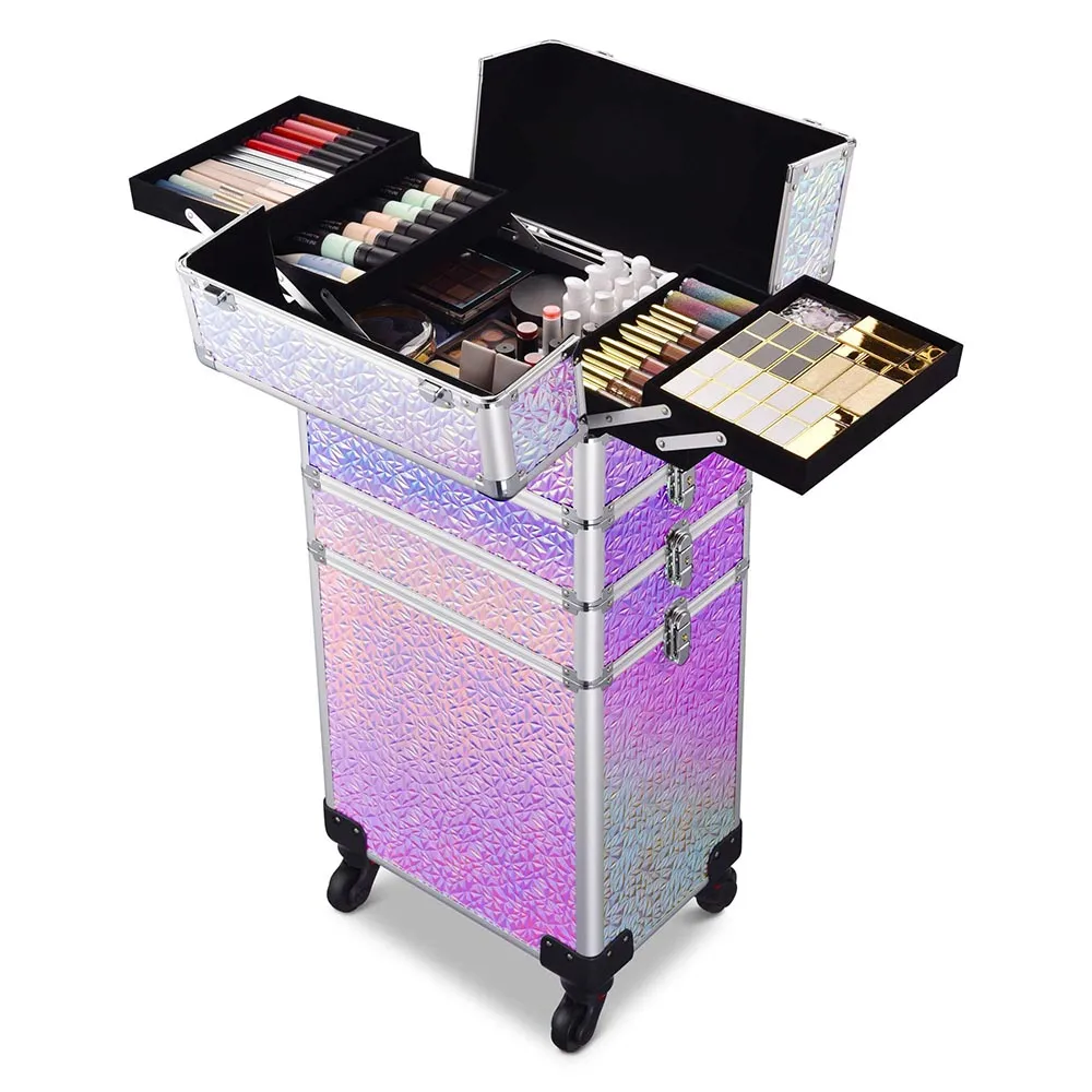 Byootique 4 in 1 Rolling Makeup Case Aluminum Keylock