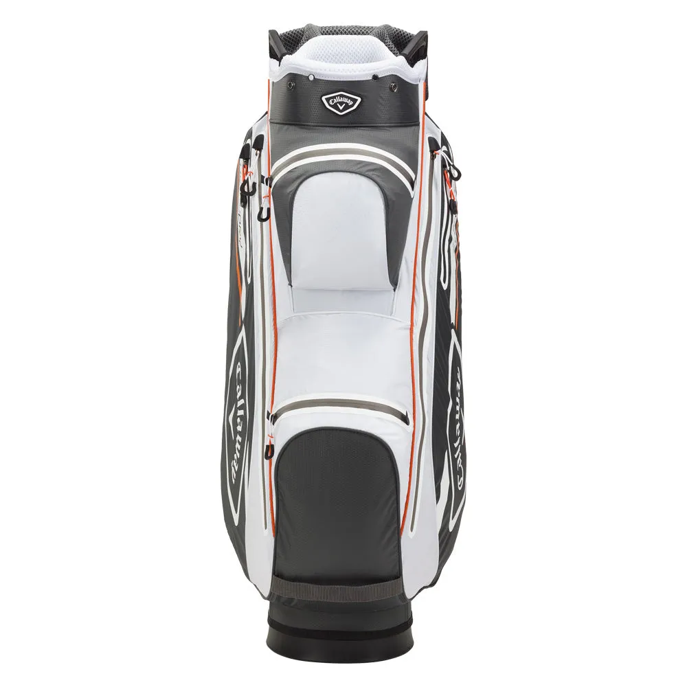 Callaway Chev Dry 14 Waterproof Cart Bag - Charcoal/White/Orange