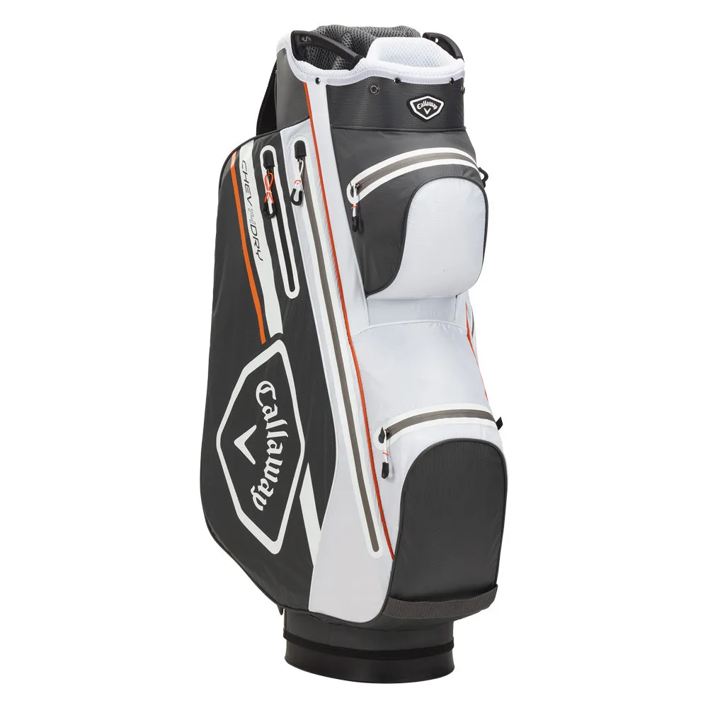 Callaway Chev Dry 14 Waterproof Cart Bag - Charcoal/White/Orange