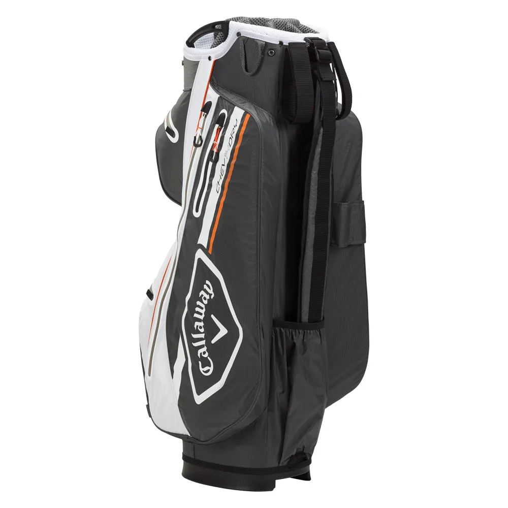 Callaway Chev Dry 14 Waterproof Cart Bag - Charcoal/White/Orange