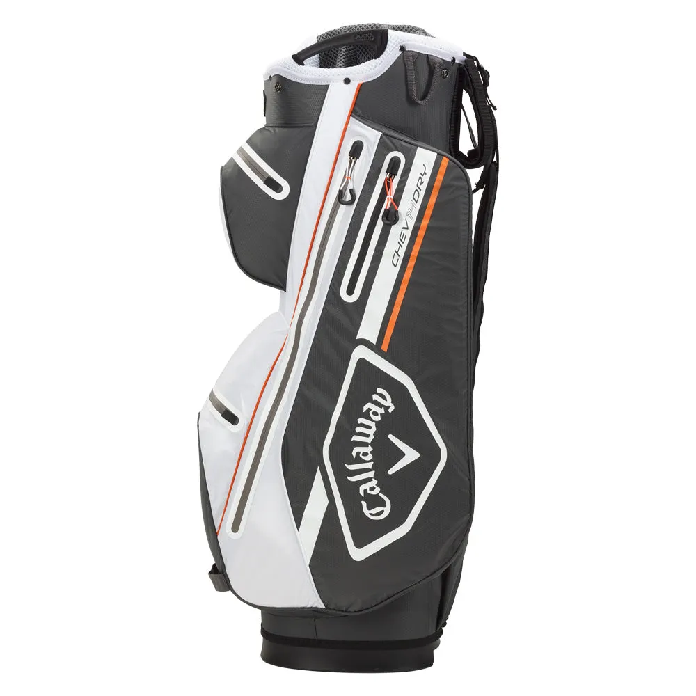 Callaway Chev Dry 14 Waterproof Cart Bag - Charcoal/White/Orange