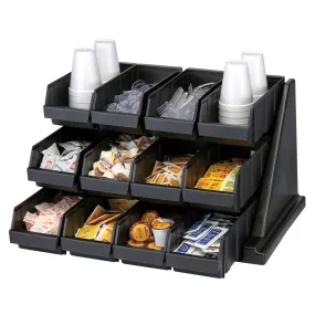 Cambro 12RS12110 Versa Organizer Rack, Black, 12 Bins