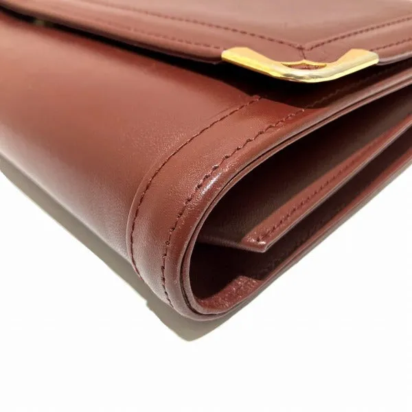 Cartier Must Line Bordeaux Leather Clutch Bag