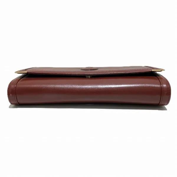 Cartier Must Line Bordeaux Leather Clutch Bag