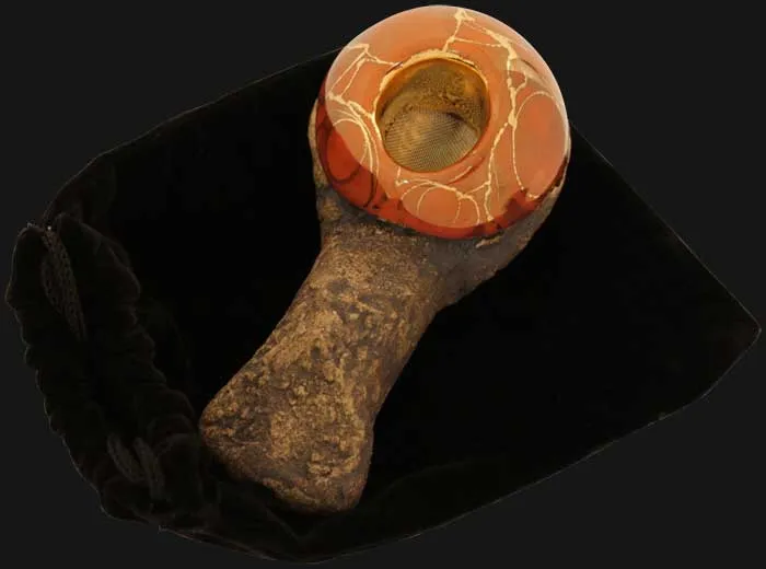 Celebration Pipes - Rasta Fire Lavastone Ceramic Hand Pipe