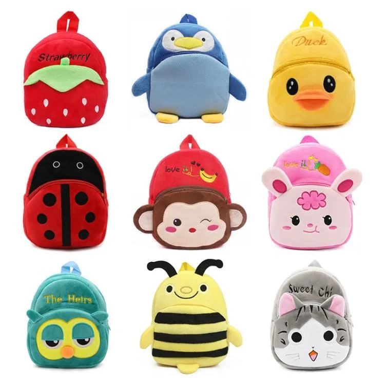 Charming Plush Cartoon Backpack for Little Girls - Perfect for Kindergarten Adventures