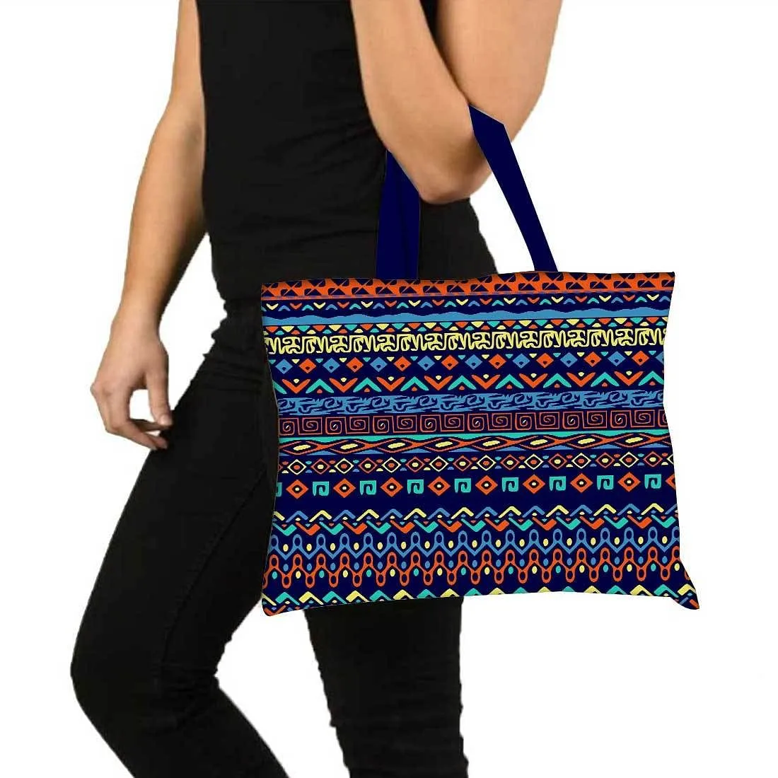 Designer Tote Bag With Zip Beach Gym Travel Bags -  esigner Ethnic Patterns