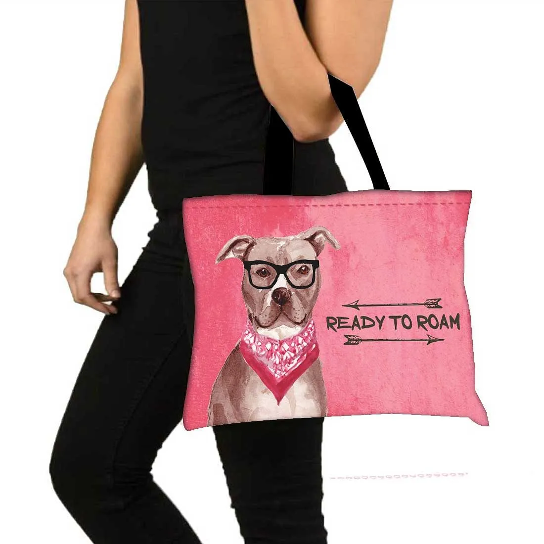 Designer Tote Bag With Zip Beach Gym Travel Bags -  hipster dogs