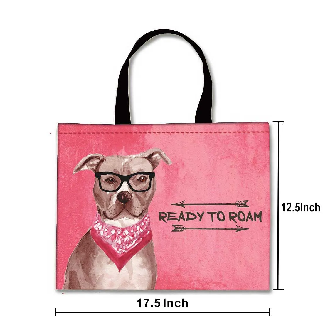 Designer Tote Bag With Zip Beach Gym Travel Bags -  hipster dogs