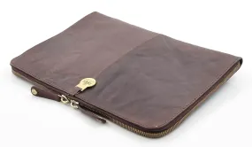 Distressed Brown Leather Folio Case iPad Cover A4 Document Underarm Bag Nester