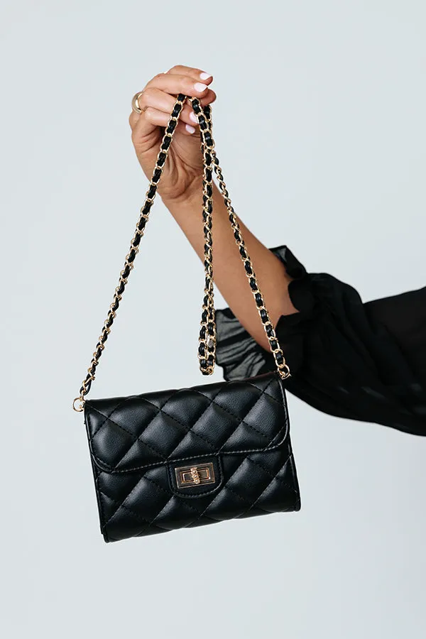 Down To The Wire Quilted Clutch In Black