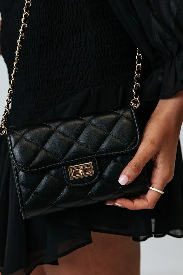 Down To The Wire Quilted Clutch In Black