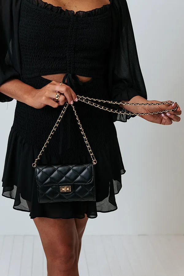 Down To The Wire Quilted Clutch In Black