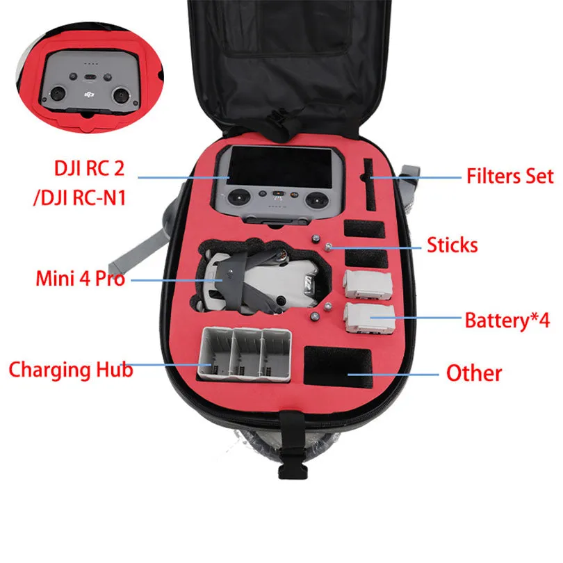 Drone backpack Storage bag for DJI Mini4 Pro drone quadcopter