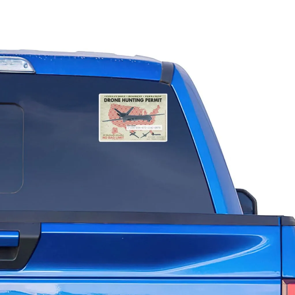 Drone Hunting Permit Mega Truck Sticker