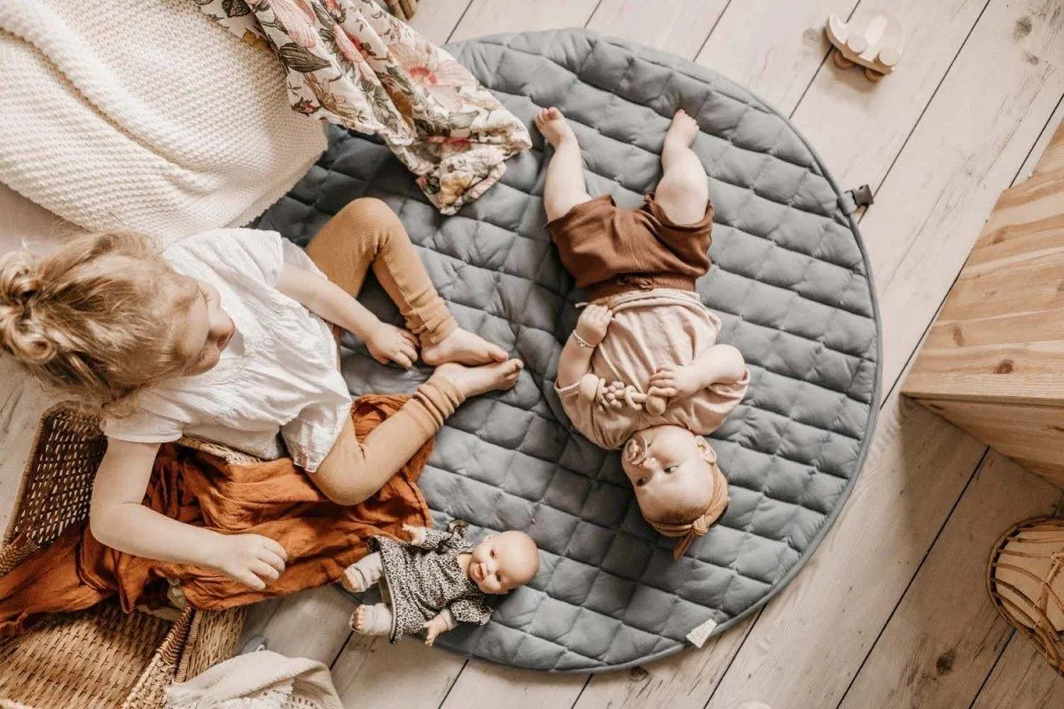 Dusty Blue · Organic 3-in-1 Play Mat