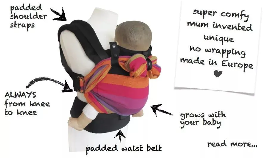 Emeibaby Wrap Conversion Toddler  Carrier - Full Baali Zyklame Dark