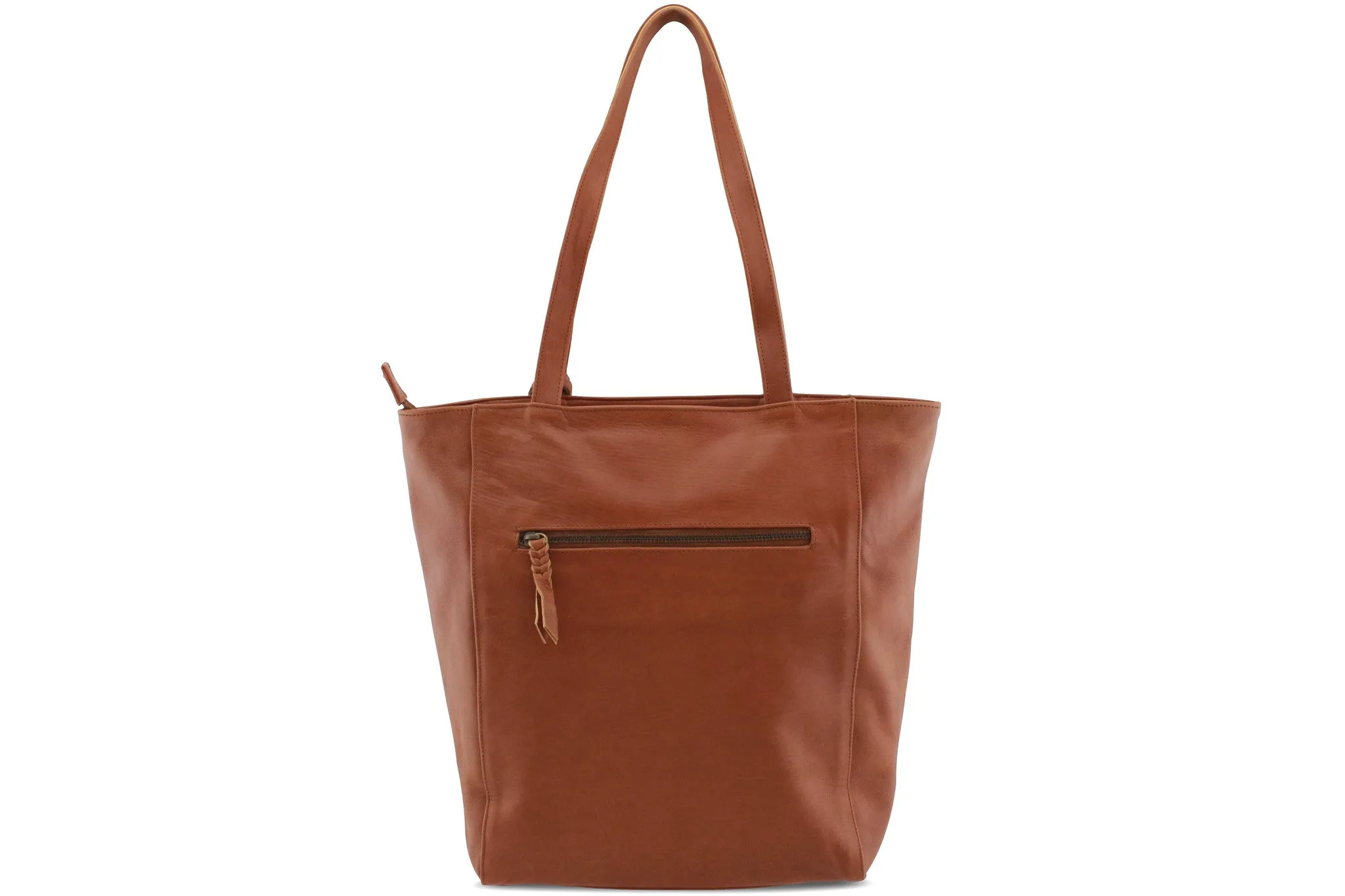 EMMA LEATHER HANDBAG IN MOCCA