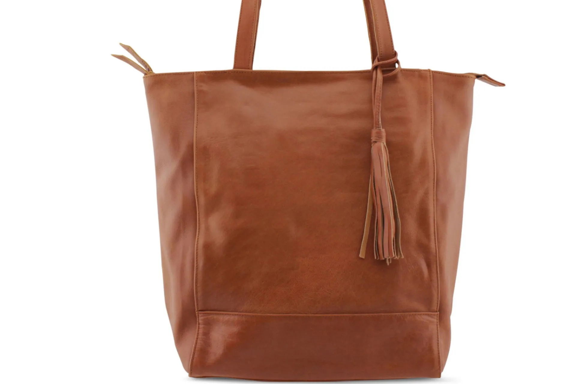 EMMA LEATHER HANDBAG IN MOCCA