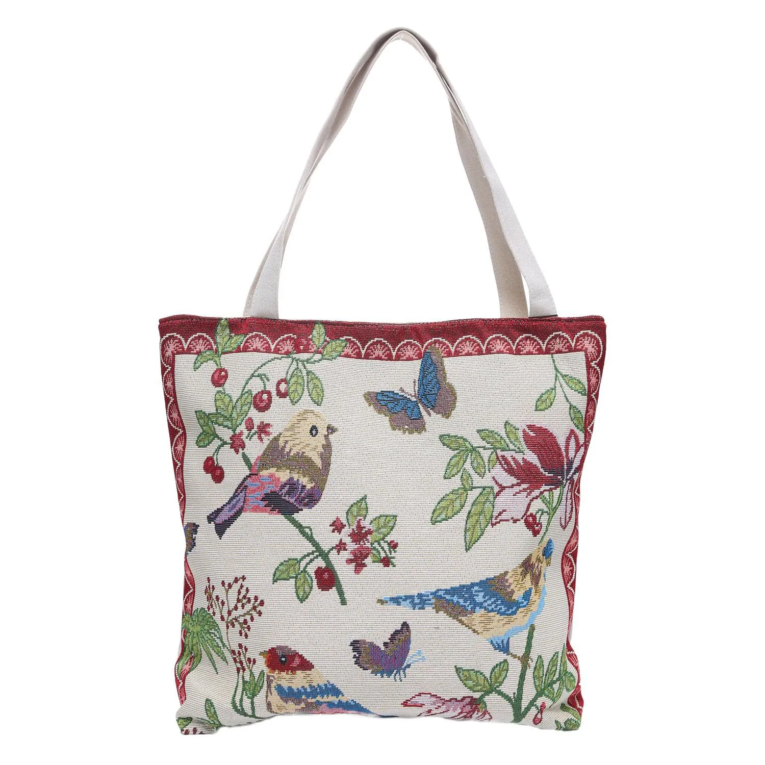 Empire Cove Bird Print Cotton Canvas Tote Bags Reusable Beach Shopping