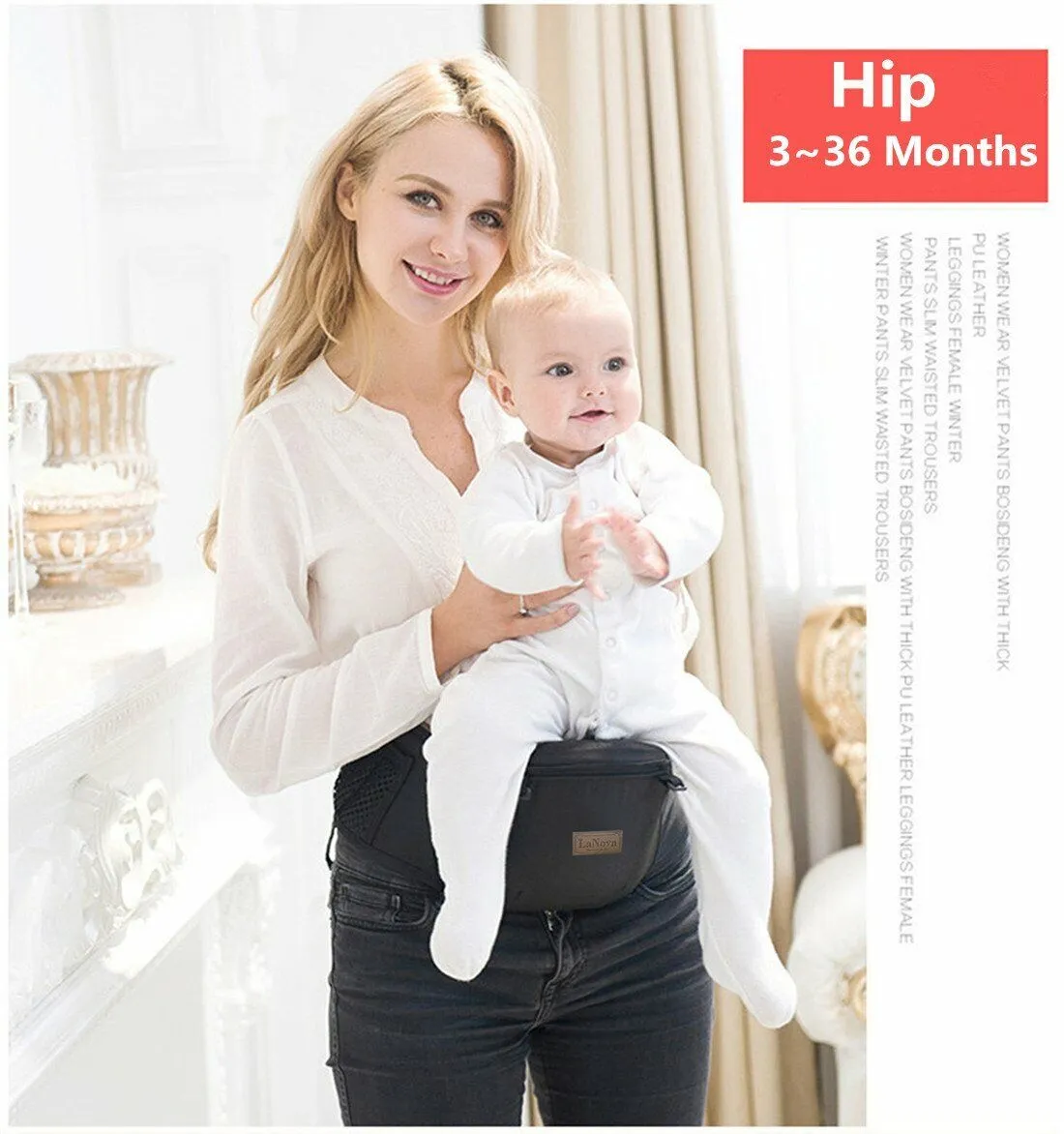 Ergonomic Baby Carrier Backpack with Hip Seat Front and Back for Women and Men