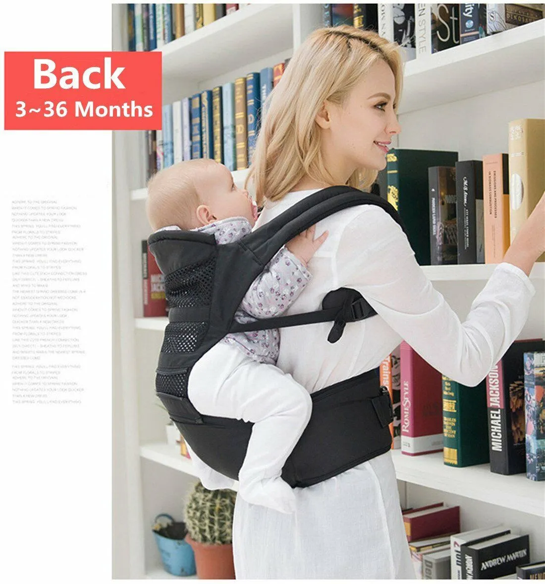 Ergonomic Baby Carrier Backpack with Hip Seat Front and Back for Women and Men