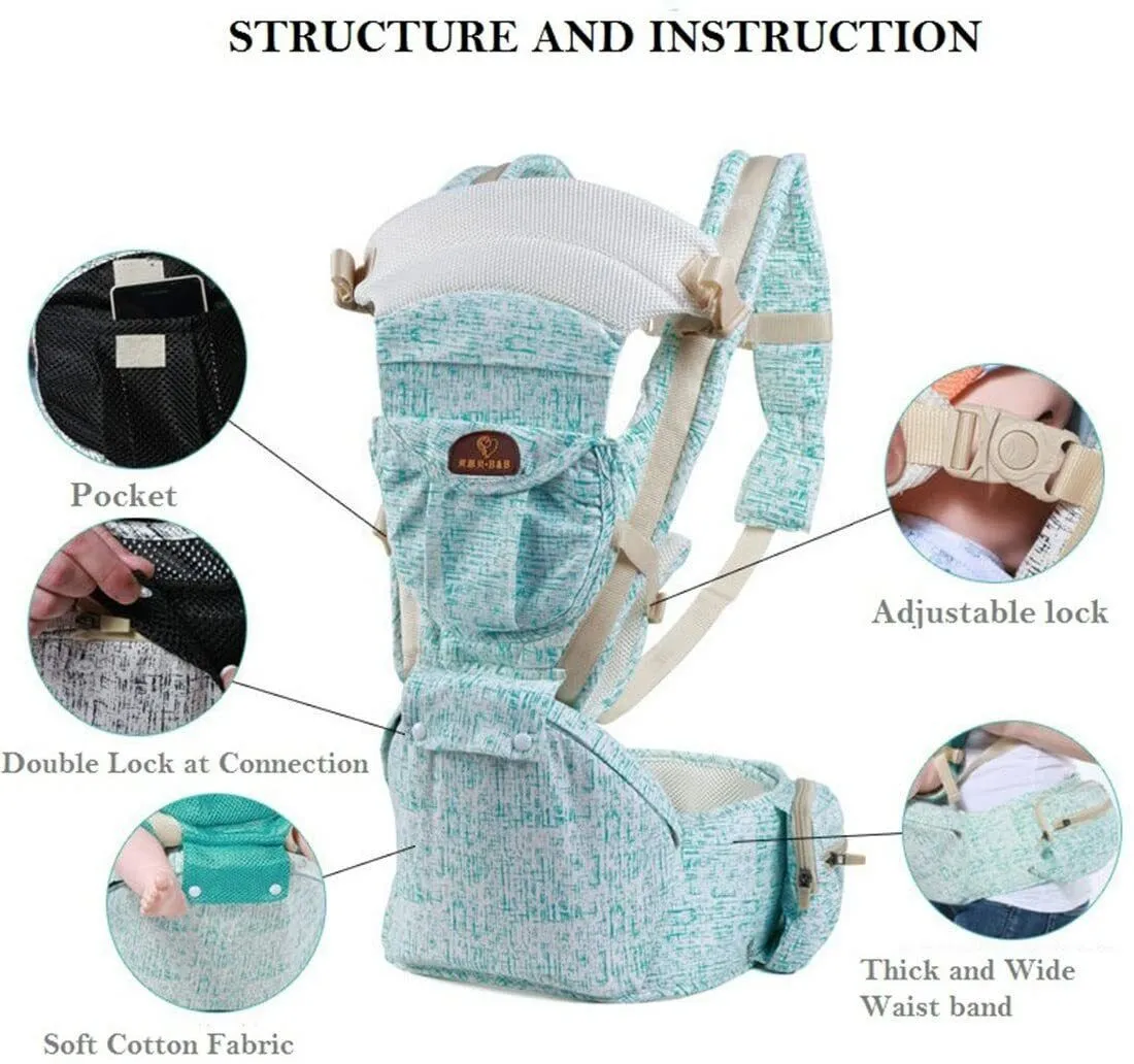 Ergonomic Baby Carrier Backpack with Hip Seat Front and Back for Women and Men