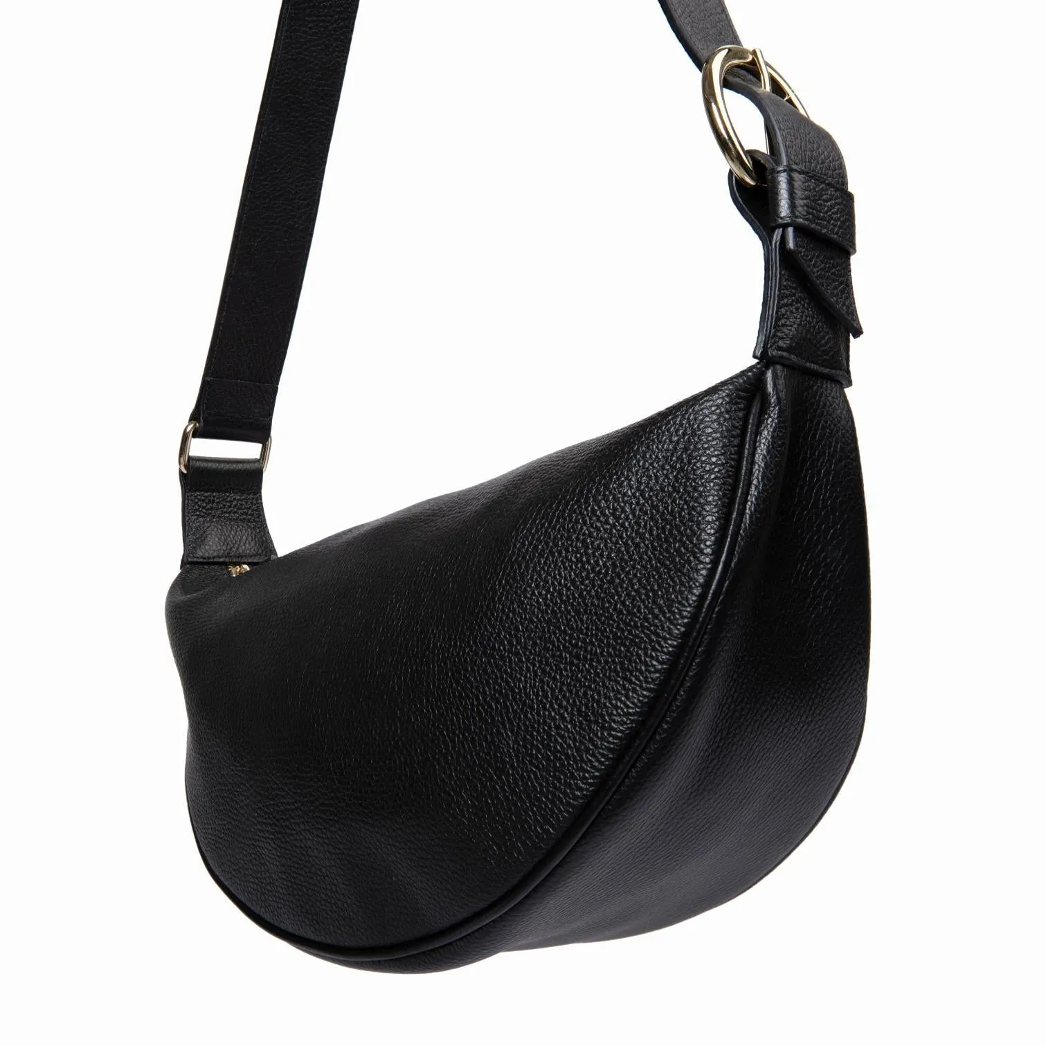 Florence: Black Tumbled Leather Bag