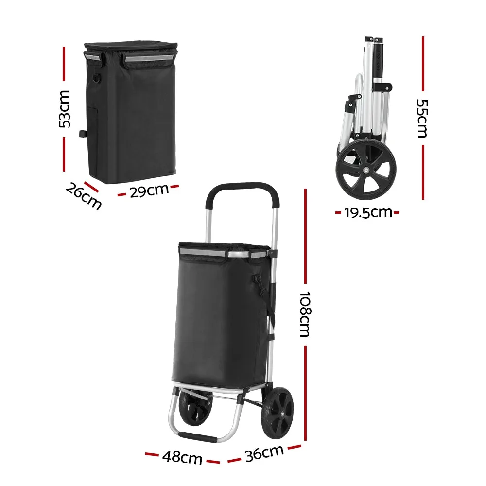 Foldable 45KG Shopping Cart Trolley w/ Ice Bag - Emajin