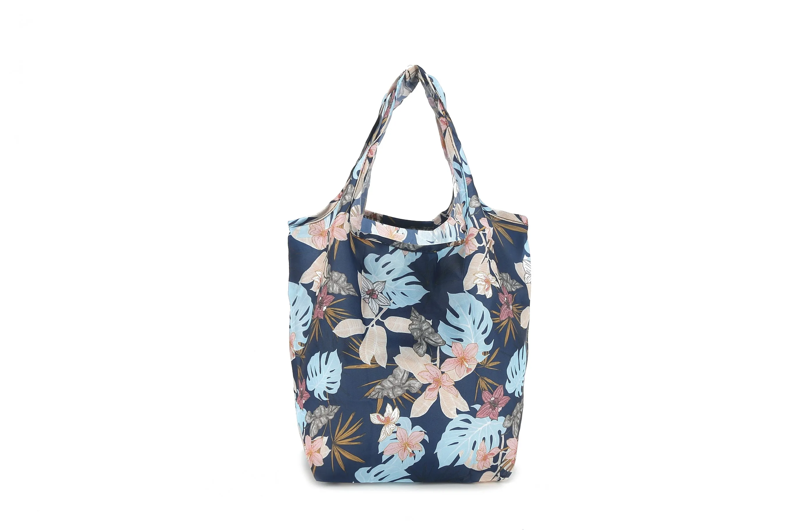 Foldable Bag Joy Monstera Hibiscus Navy