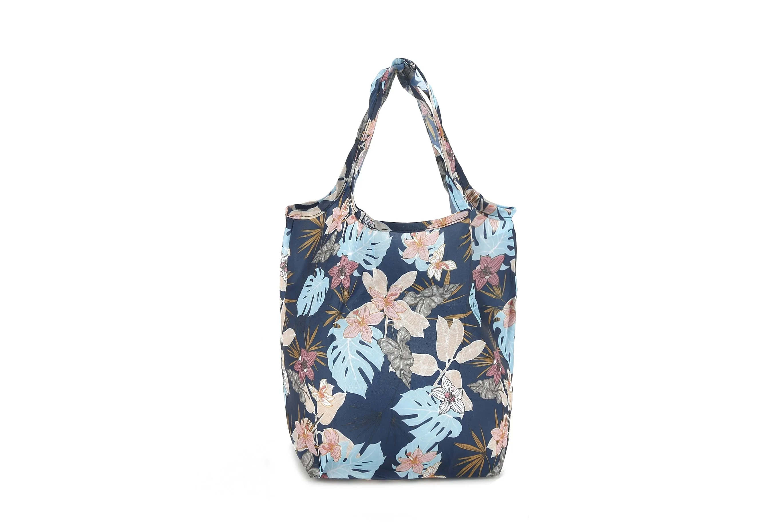 Foldable Bag Joy Monstera Hibiscus Navy