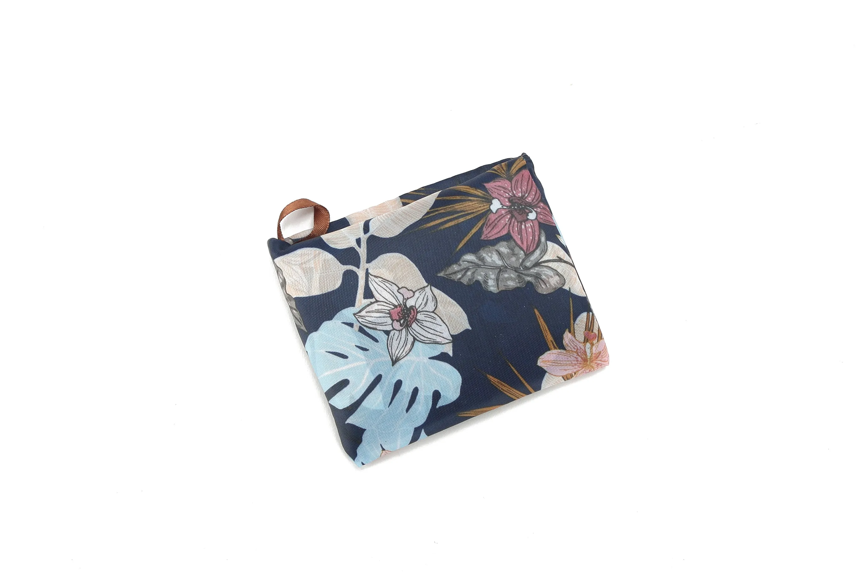 Foldable Bag Joy Monstera Hibiscus Navy