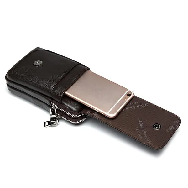 Genuine Leather Multi-function Fanny Waist Bag Belt Bum Pouch Phone Coin Purse For Men