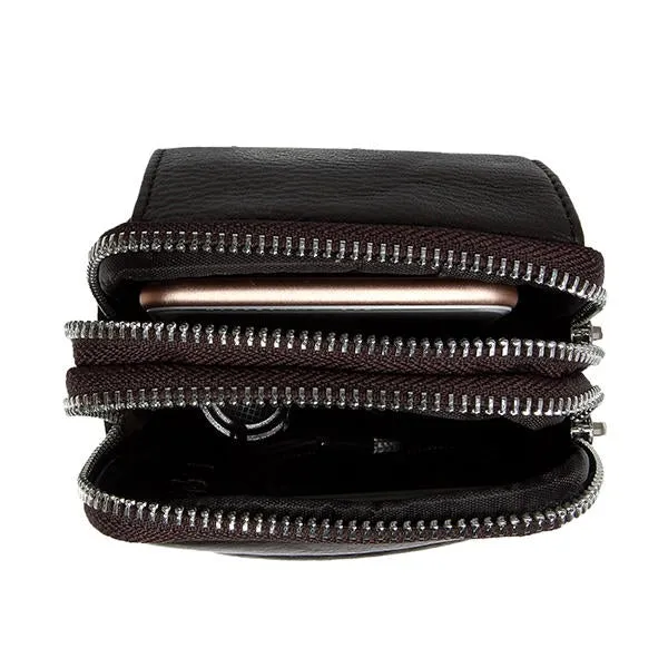 Genuine Leather Multi-function Fanny Waist Bag Belt Bum Pouch Phone Coin Purse For Men