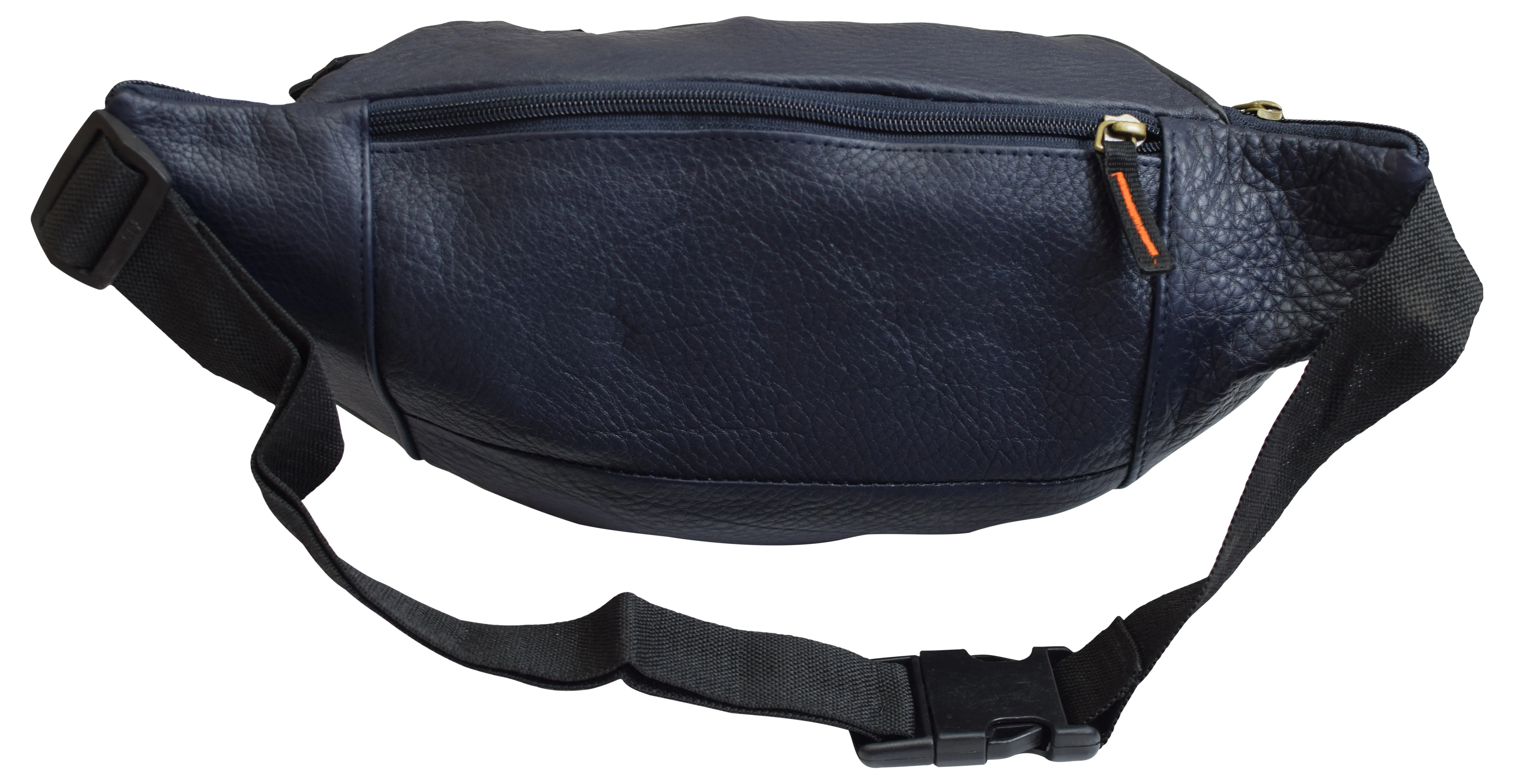 Genuine Pebbled Leather Fanny Pack Multiple Pockets Waist Bag Travel Hiking Sports 7311