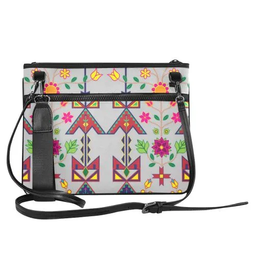 Geometric Floral Spring-Gray Slim Clutch Bag