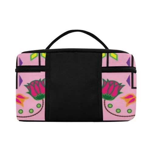 Geometric Floral Summer-Sunset Cosmetic Bag/Large