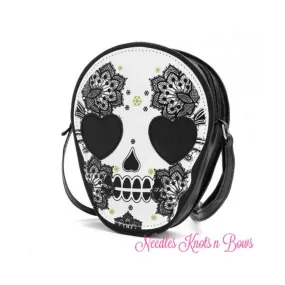 Girls Skull Shoulder Bag, Teens, Sugar Skull Purse, Crossbody