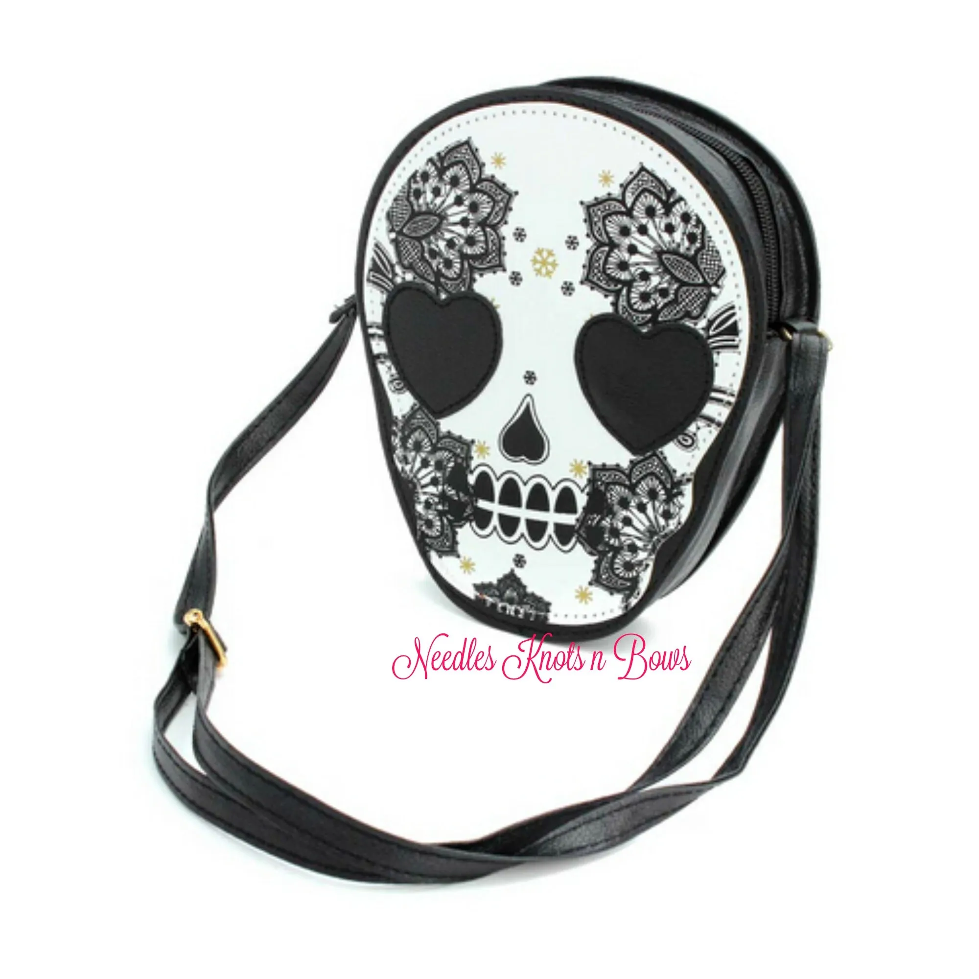 Girls Skull Shoulder Bag, Teens, Sugar Skull Purse, Crossbody