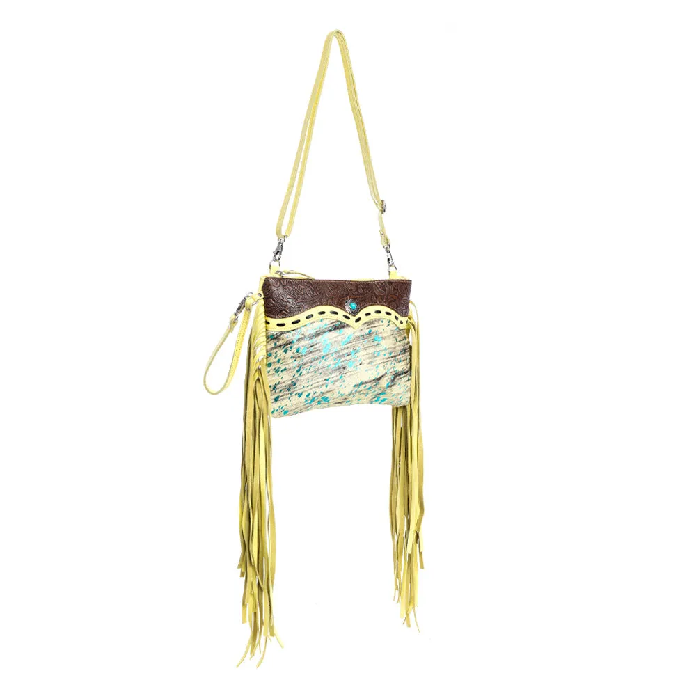 Gold Leather & Hairon Bag