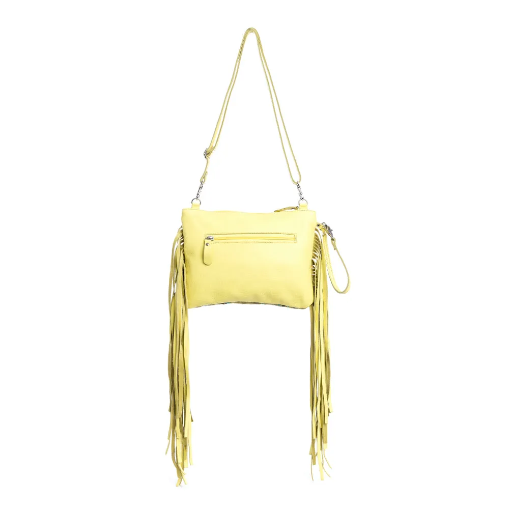 Gold Leather & Hairon Bag