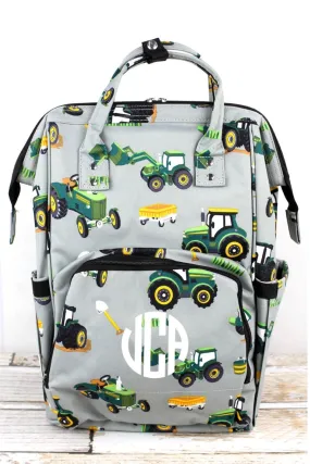 Green Tractor Diaper Bag Backpack