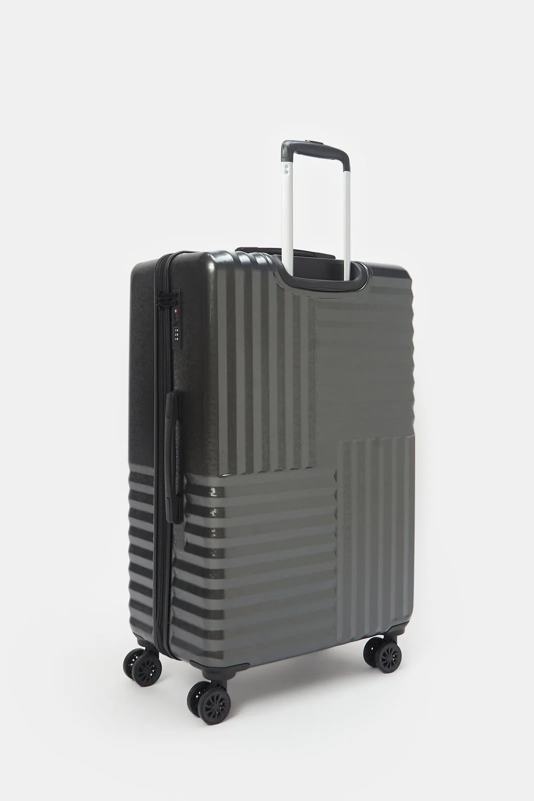 Grey Textured Trolley Luggage (24 Inch)