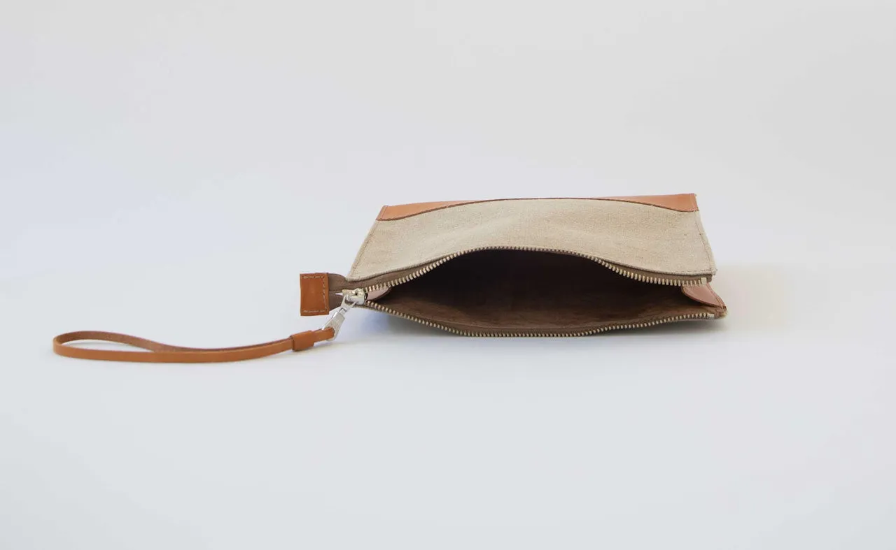 Harpers Italian Leather Liv Canvas Leather Pouch